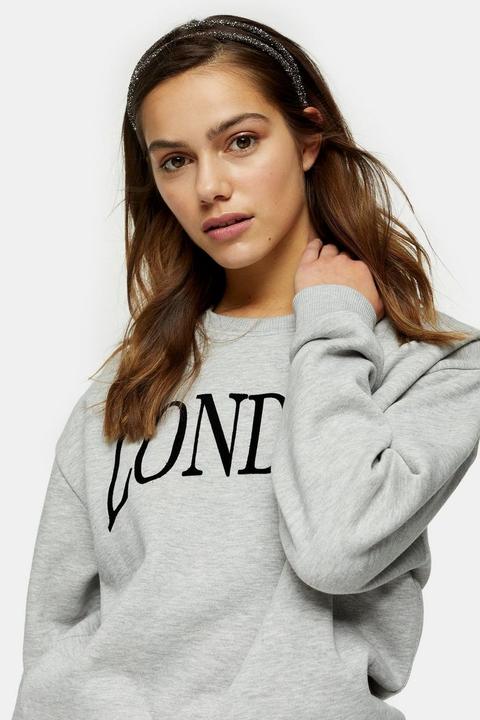 Petite Grey Marl London Sweatshirt