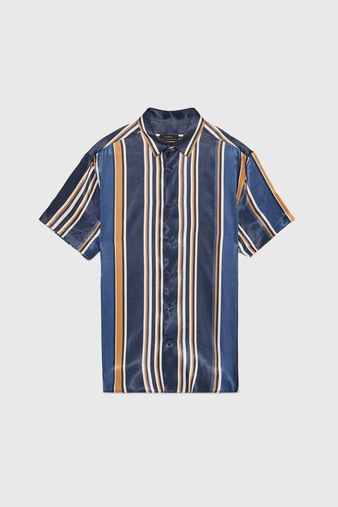 Chemise Satinée À Rayures
