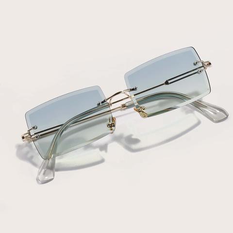 Rimless Rectangle Frame Sunglasses