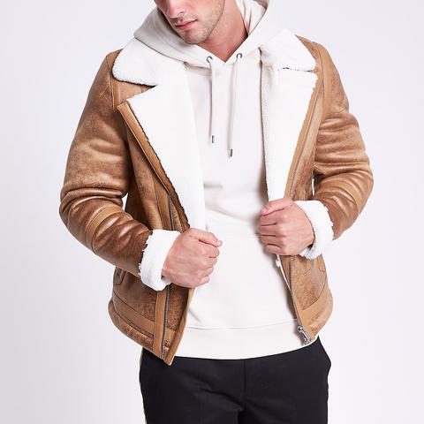 fleece lined brown jacket