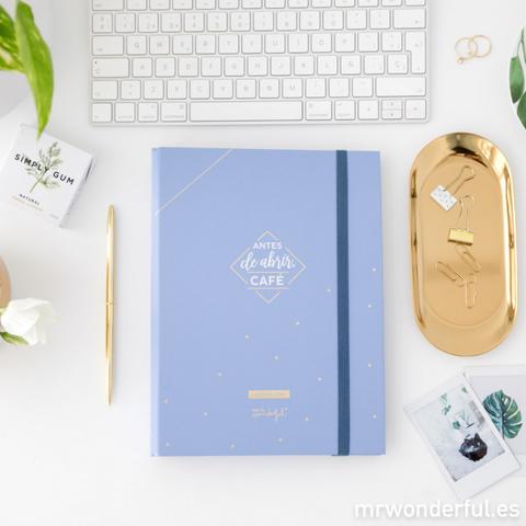Agenda Azul Con Anillas 2018-2019 Semana Vista - Antes De Abrir, Café