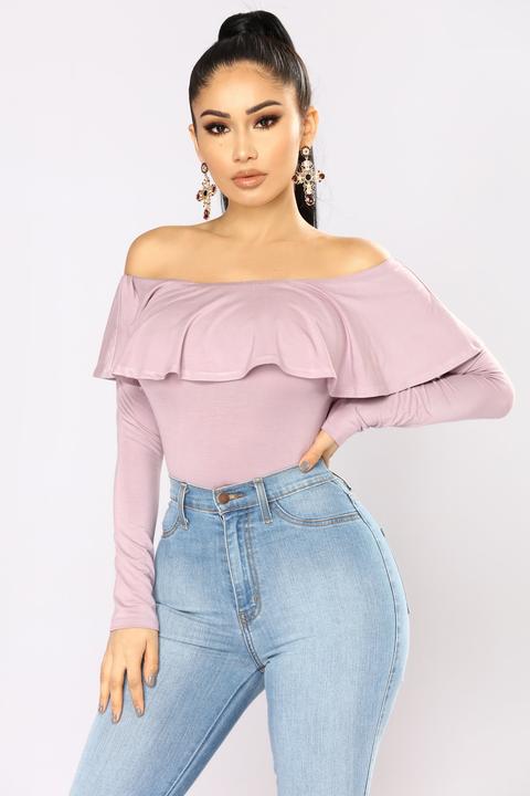 Electric Love Off Shoulder Top - Lavender