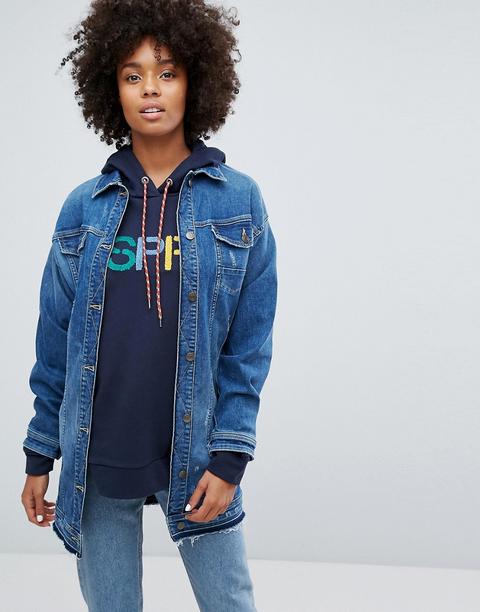 Chaqueta Vaquera Larga De Esprit