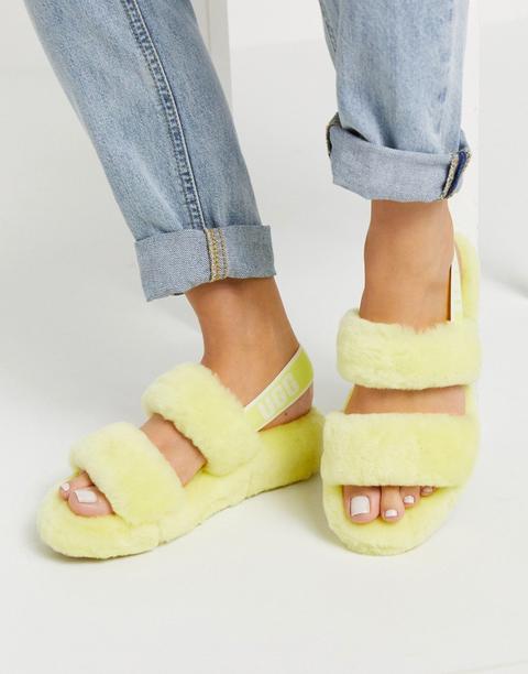 Ugg - Oh Yeah - Sandales À Double Lanière À Logo - Jaune Margarita