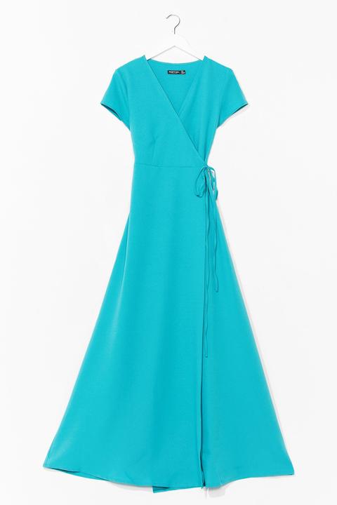 Womens Let's Wrap This Up Belted Maxi Dress