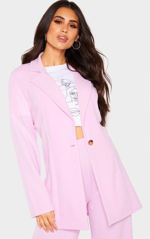 Blazer Oversize Lilas Pastel Style Boyfriend, Lilas Pastel