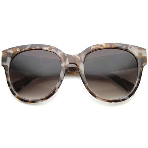 Oversize Block Tortoise Horned Rim Women's Sunglasses A090