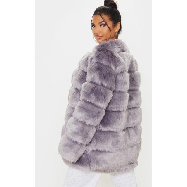 grey fur bubble coat
