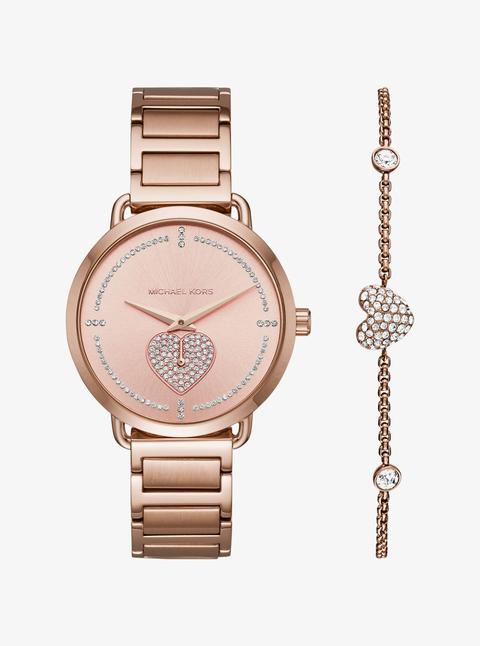 Armbanduhr Portia Im Rosé-goldton Mit Pavé-fassung