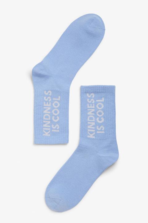 Sporty Statement Socks - Blue