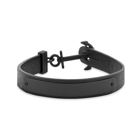 Pulsera Con Ancla Signum Grabado Ip Negro Negro