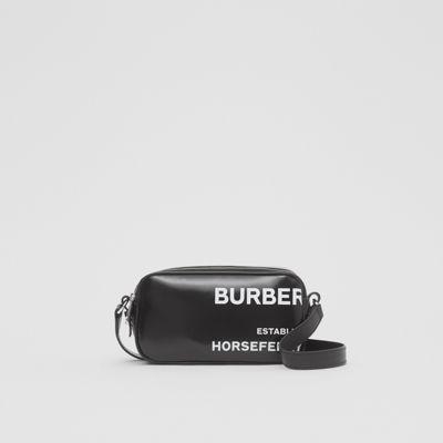Bolso De Fotógrafo Mini En Lona Revestida Con Estampado Horseferry (negro) | Burberry