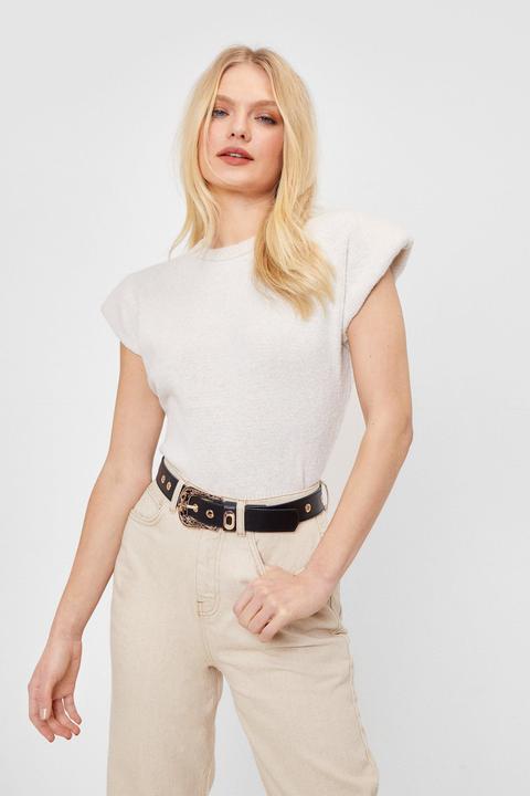 Womens Knitted Shoulder Pad Vest