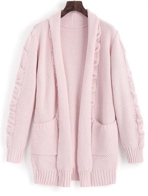 Cardigan In Maglia Con Colletto Scialle Pink