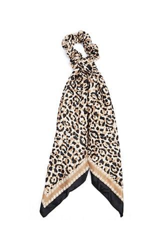 Forever 21 Jaguar Print Scarf Scrunchie , Brown/black