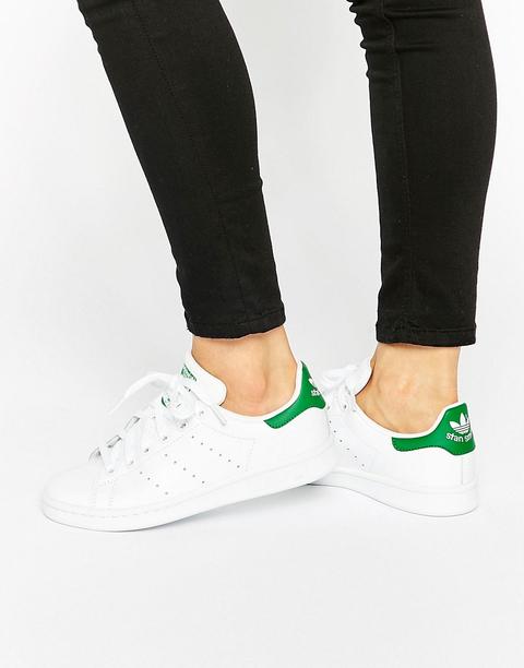 Zapatillas De Deporte En Blanco Y Verde Stan Smith De Adidas Originals