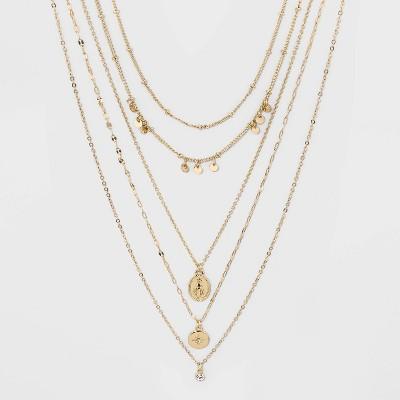 Multi Charms Necklace Set - Wild Fable Bright Gold