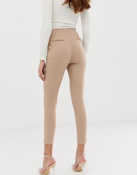 high waisted skinny fit trousers