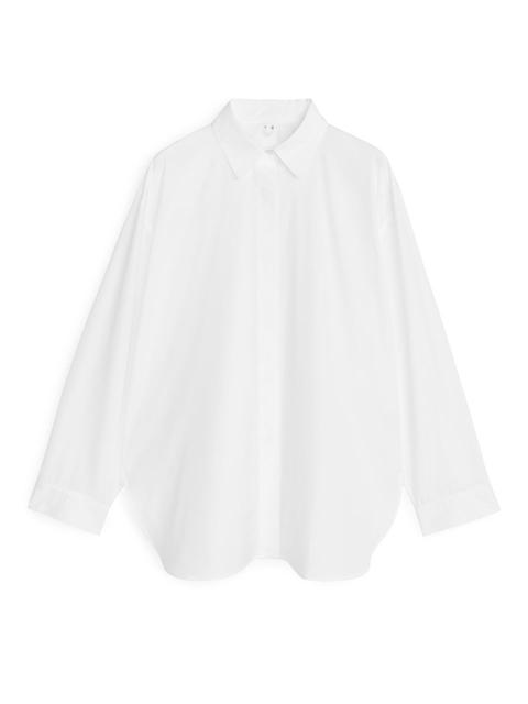 Relaxed Poplin Shirt - White