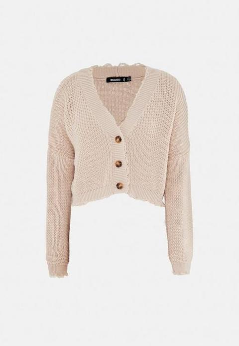 Stone Distressed Knitted Cardigan, Stone