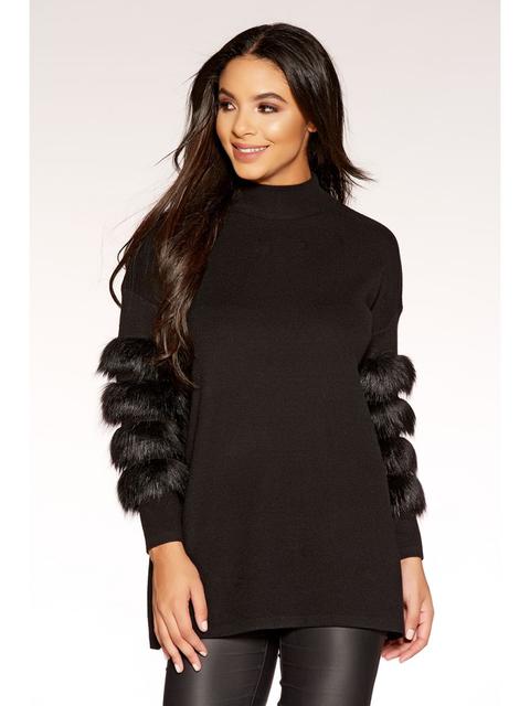 Black Knitted Turtle Neck Jumper