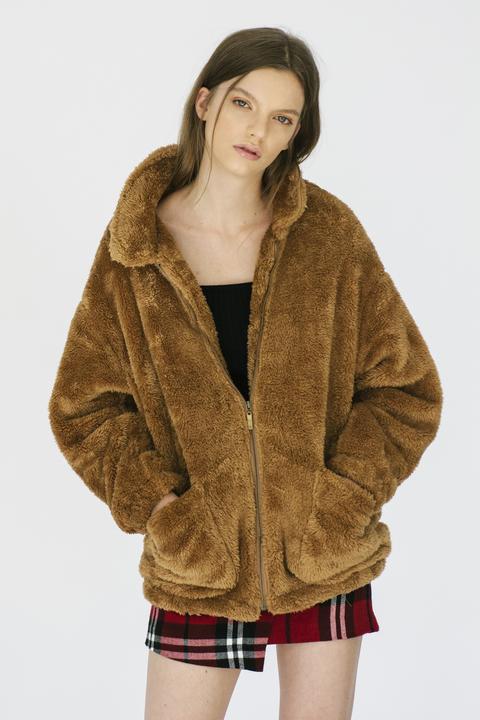 Brown Teddy Soft Bomber