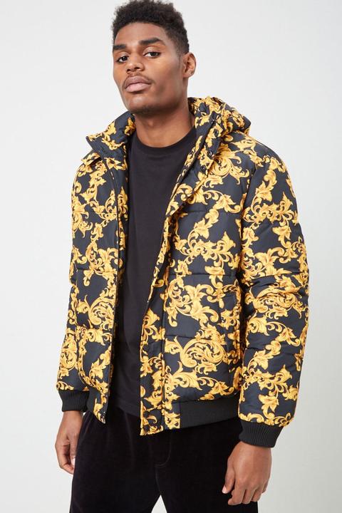 Baroque print deals puffer jacket