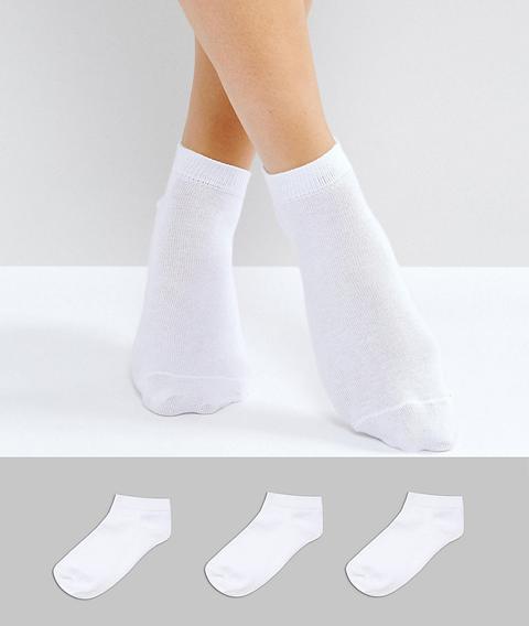 Asos Design 3 Pack Trainer Socks-white