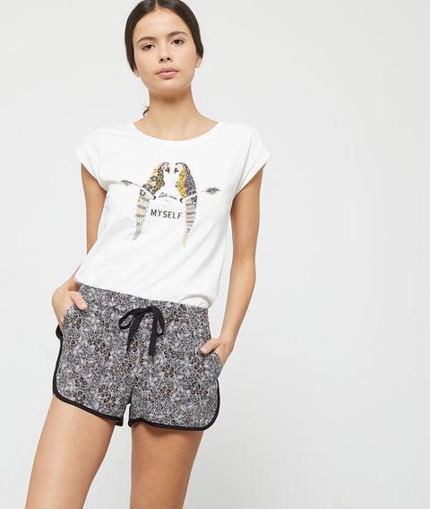 Pantalón Corto Estampado - Vino - Xs - Negro - Mujer - Etam de Etam en 21  Buttons