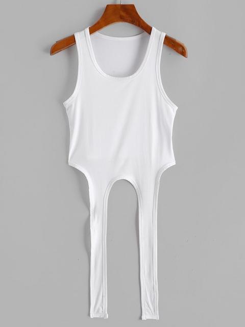 Garter Racer Tank Top White