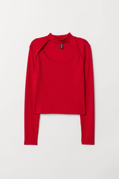 Jersey En Punto De Canalé - Rojo