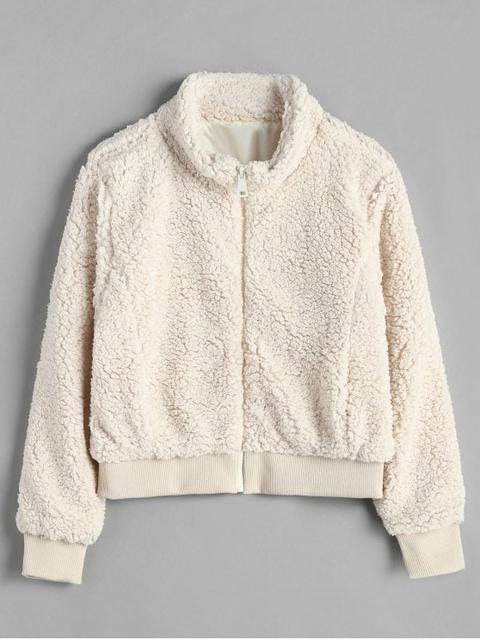 Zip Up Loose Fluffy Coat