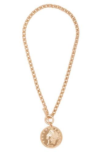 Forever 21 Coin Medallion Necklace Gold