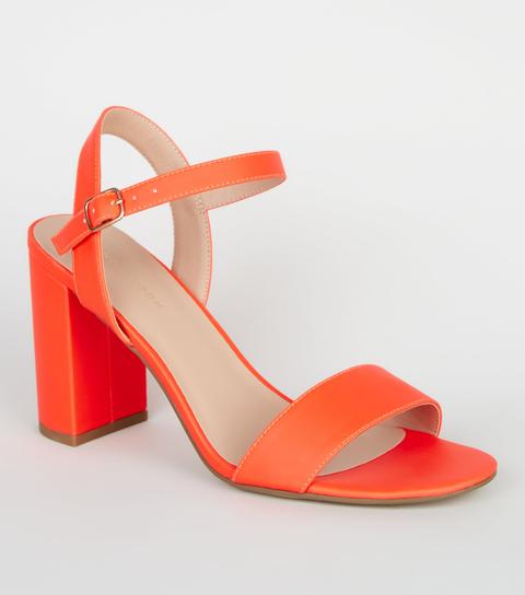 Bright orange best sale block heels