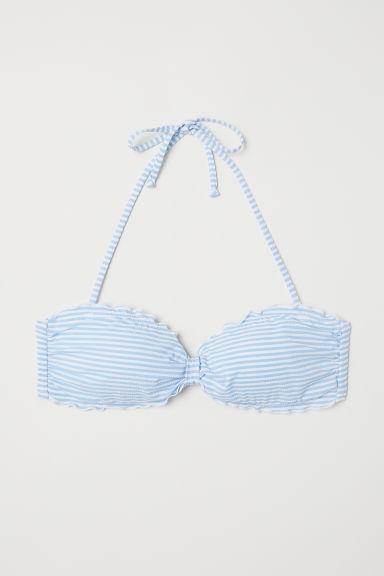 H & M - Top Bikini A Fascia Imbottito - Blu