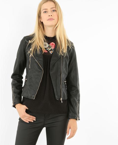 Biker-jacke Aus Kunstleder