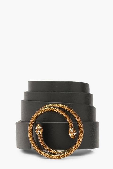 Double Snake Detail Belt