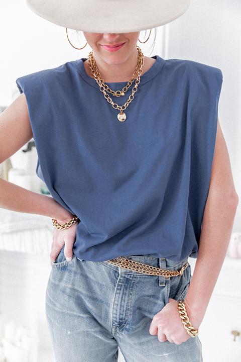 Epaulettes Navy - T-shirt