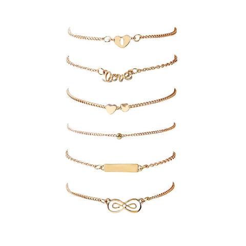 Bracelets Dorés 6 Pièces