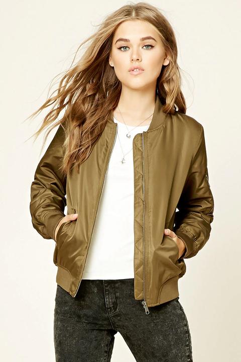 Faux Fur-lined Bomber Jacket