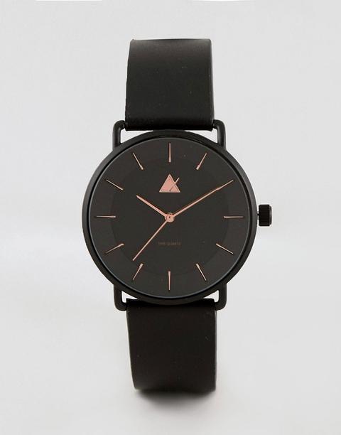 Asos Plus - Orologio Nero Con Particolari Oro Rosa - Nero