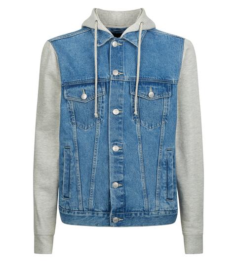 bright blue denim jacket