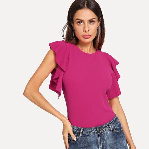 Blusa Con Maniche A Volanti