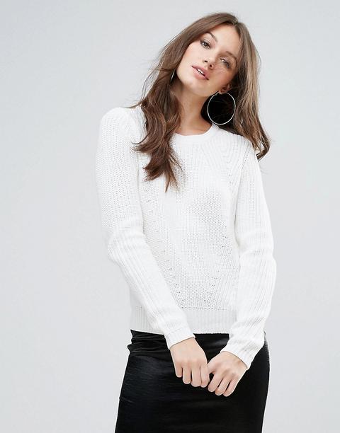 Vero Moda - Maglione Con Scollo Rotondo - Bianco