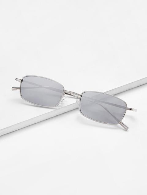 Minimalist Rectangle Lens Sunglasses