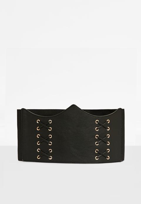 Black Lace Up Corset Belt