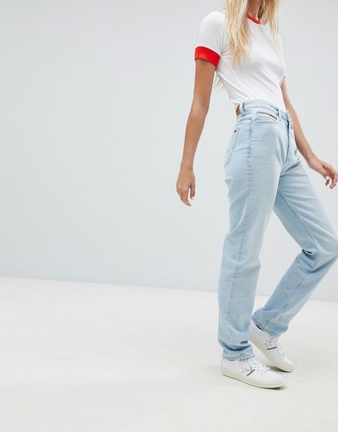 Tommy Jeans - Classics - Mom Jeans A Vita Alta - Blu