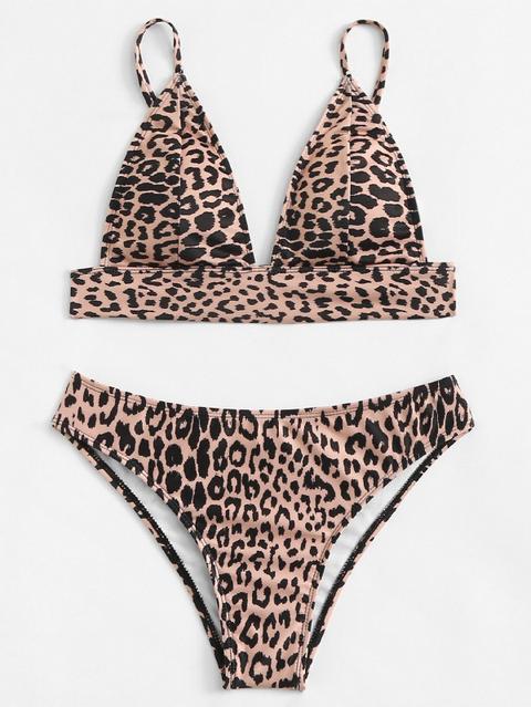 Leopardato Bikinis Rosa Costume Da Bagno