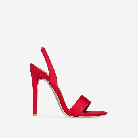 Mila Slip Back Heel In Red Lycra, Red