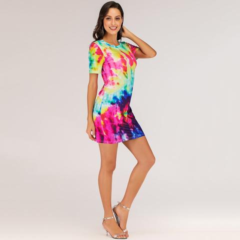 Vestido Estilo Camiseta De Tie Dye